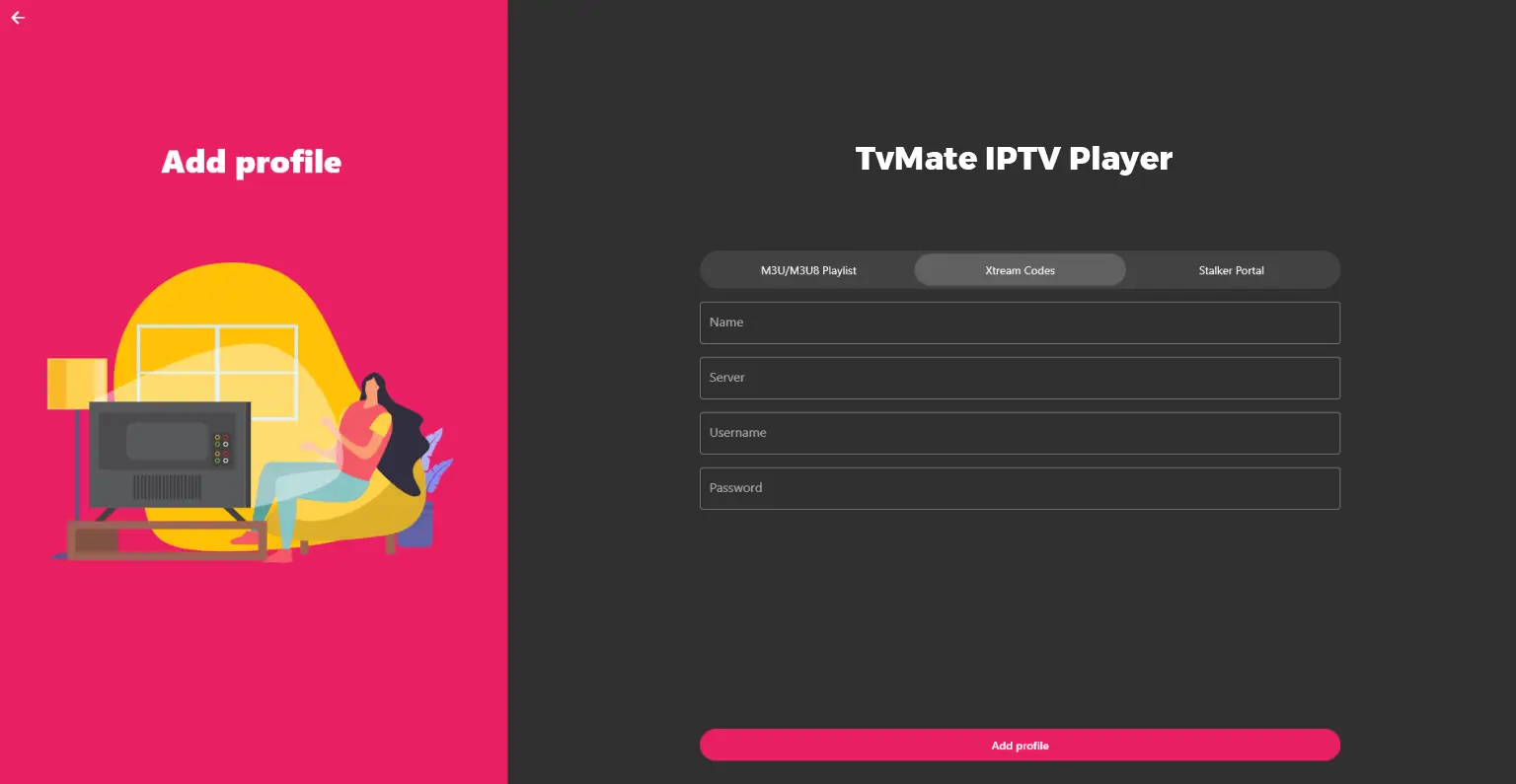 TvMate IPTV player windows